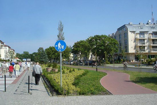 die Brunnen und Promenade von Swinemünde
